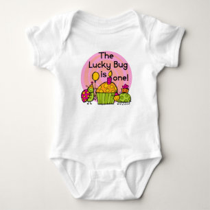 Lucky Bug Cupcake 1. Geburtstagstorte und Geschenk Baby Strampler