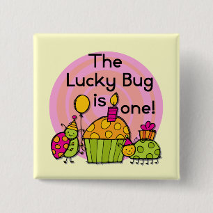 Lucky Bug Cupcake 1. Geburtstagstorte und Geschenk Button