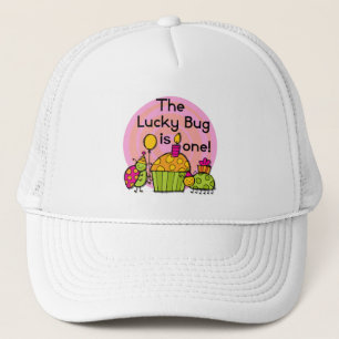 Lucky Bug Cupcake 1. Geburtstagstorte und Geschenk Truckerkappe