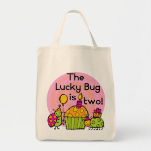 Lucky Bug Cupcake 2. Geburtstag T - Shirt und Gesc Tragetasche