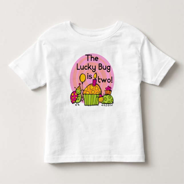 Lucky Bug Cupcake 2e Anniversaire T-shirts et cade (Devant)