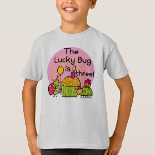 Lucky Bug Cupcake 3. Geburtstagstorte und Geschenk T-Shirt