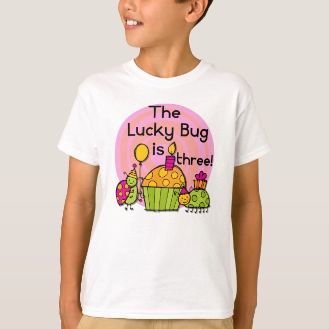 Lucky Bug Cupcake 3e Anniversaire Tshirts et cadea (Devant)