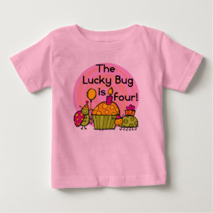 Lucky Bug Cupcake 4th Birthday T-shirts et cadeaux