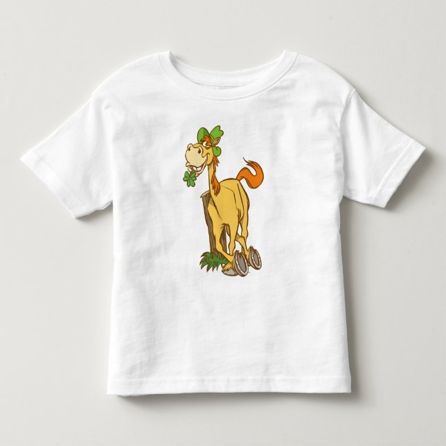 Lucky Cartoon Horse St Patrick's Day KidsT-Shirt Kleinkind T-shirt (Vorderseite)