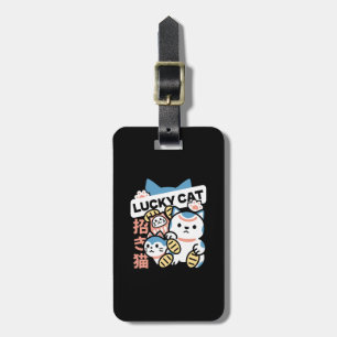 Lucky Cat Art – Maneki Neko mit Goldmünze Gepäckanhänger