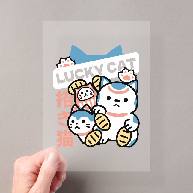 Lucky Cat Art – Maneki Neko with Gold Coin Acryleinladungen (Insitu (Handheld))