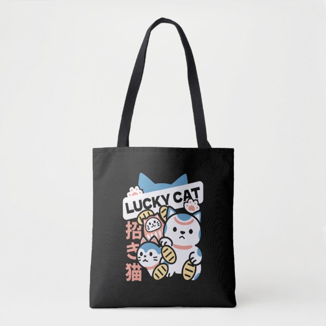 Lucky Cat Art – Maneki Neko with Gold Coin Tasche (Vorderseite)