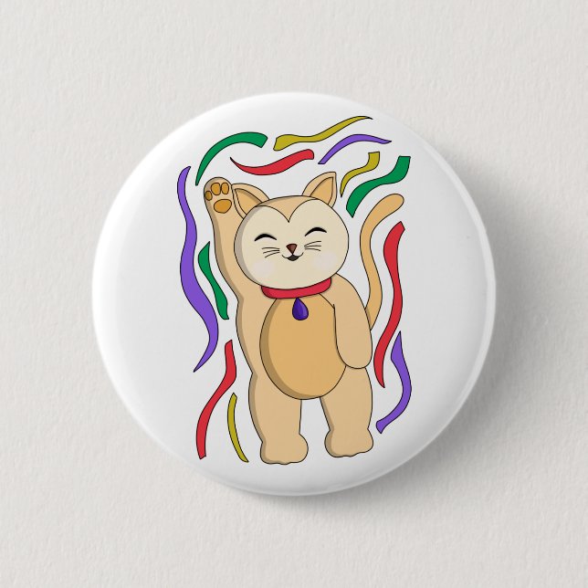 Lucky Cat Button (Vorderseite)