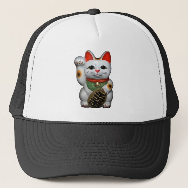 Lucky Cat Hat Truckerkappe (Vorderseite)