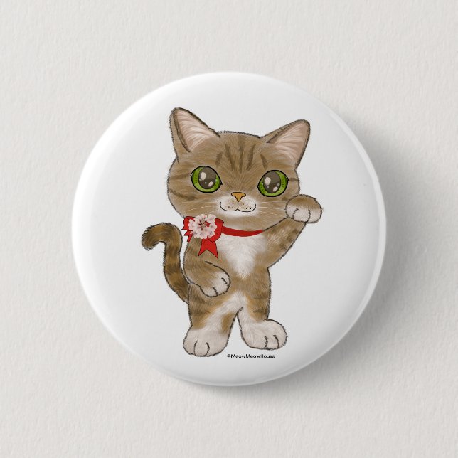 Lucky Cat in London Button (Vorderseite)
