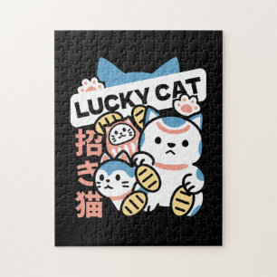 Lucky Cat Kunst – Maneki Neko mit Goldmünze