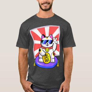 Lucky Cat Maneki Neko Japanisch Zen Yoga Funny Nie T-Shirt