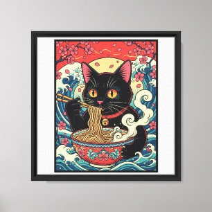 Lucky Cat Ramen Noodle Art Leinwanddruck
