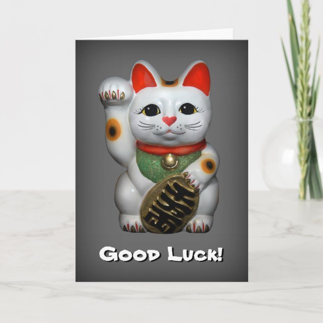 Lucky Cat Viel Glück Card Karte (Vorderseite)
