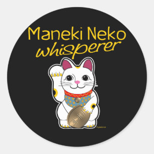 Lucky Cat Whisperer Runder Aufkleber