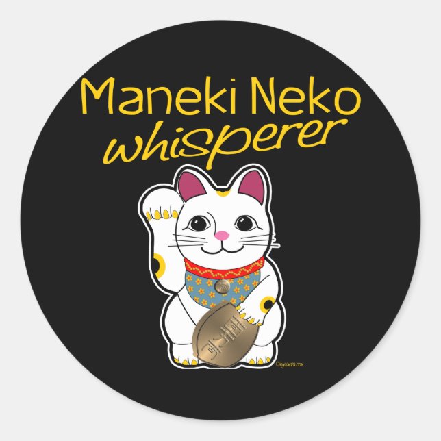 Lucky Cat Whisperer Runder Aufkleber (Vorderseite)