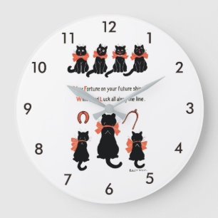 Lucky Cats, Louis Wain Große Wanduhr