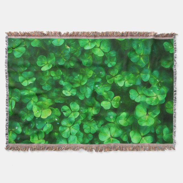 Lucky Celtic Irish Green Kleeblatts Decke (Vorderseite)