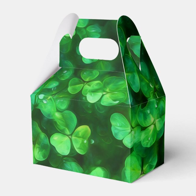 Lucky Celtic Irish Green Kleeblatts Geschenkschachtel (Vorderseite)