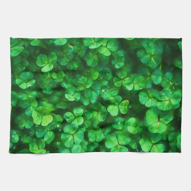 Lucky Celtic Irish Green Kleeblatts Handtuch (Horizontal)