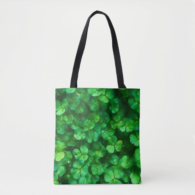 Lucky Celtic Irish Green Kleeblatts Tasche (Vorderseite)