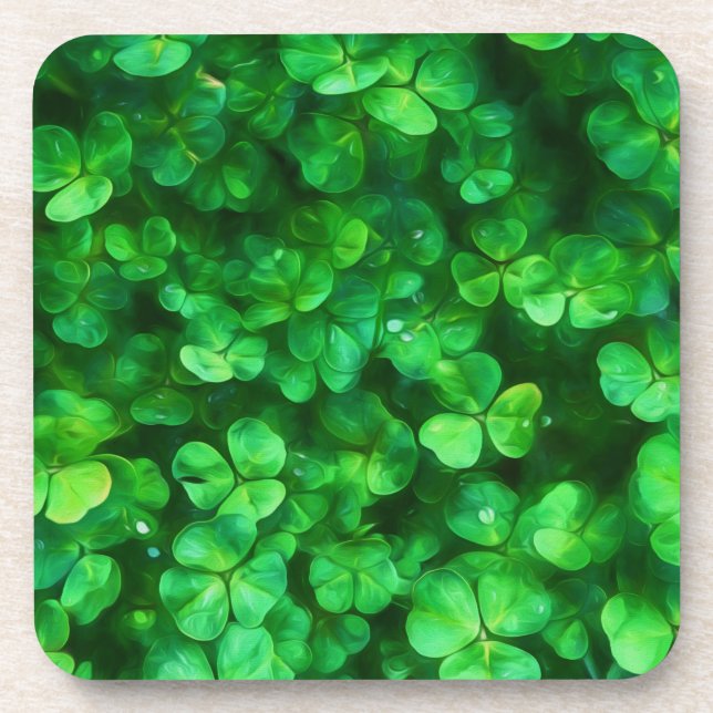 Lucky Celtic Irish Green Kleeblatts Untersetzer (Vorderseite)