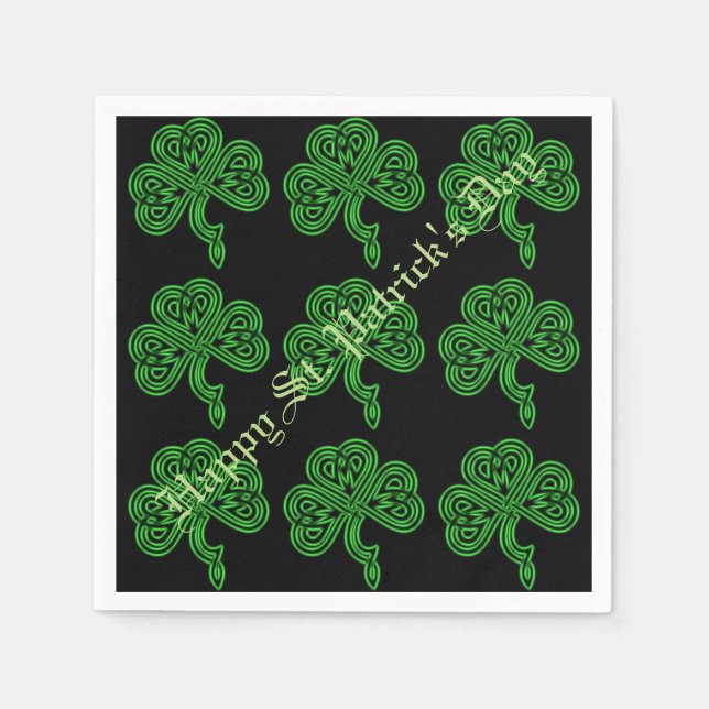 Lucky Celtic Kleeblatt Pattern Napkins Serviette (Vorderseite)