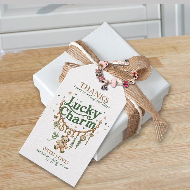 Lucky Charm Bracelet Baby Dusche Gefallen Tag Geschenkanhänger (Von Creator hochgeladen)