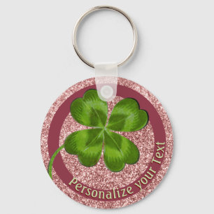 Lucky Charm Clover Girly Personalisierte Viel Glüc Schlüsselanhänger