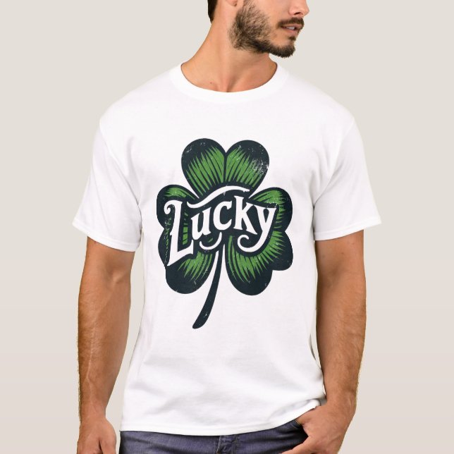 Lucky Charm Clover St Patrick's Day T-Shirt (Vorderseite)