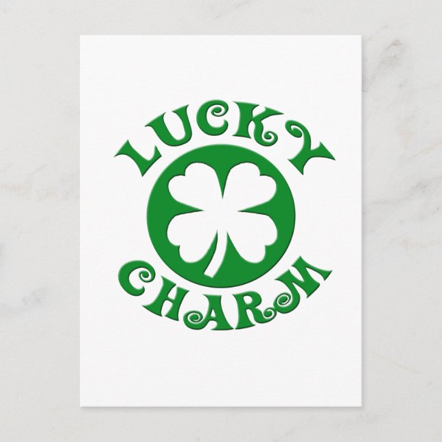 Lucky Charm Green/White Circle Postkarte (Vorderseite)
