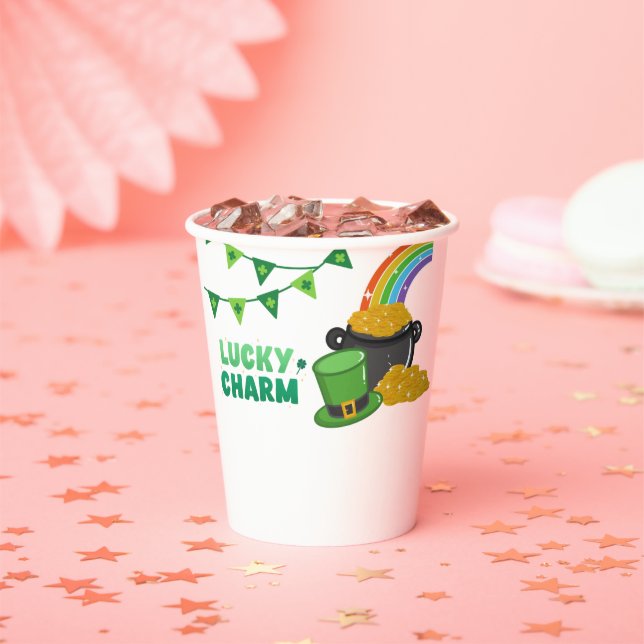 Lucky Charm Kleeblatt St. Patrick's Day Baby Showe Pappbecher (Insitu)