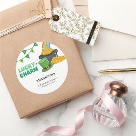 Lucky Charm Kleeblatt St. Patrick's Day Baby Showe Runder Aufkleber