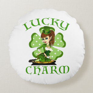 Lucky Charm Leprechaun Rundkissen Rundes Kissen