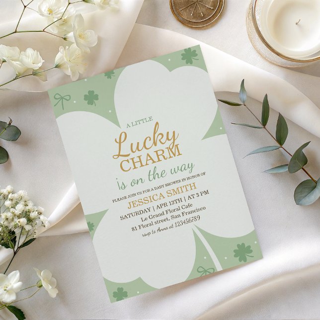 Lucky Charm Shamrock Baby Shower Invite Einladung (Von Creator hochgeladen)