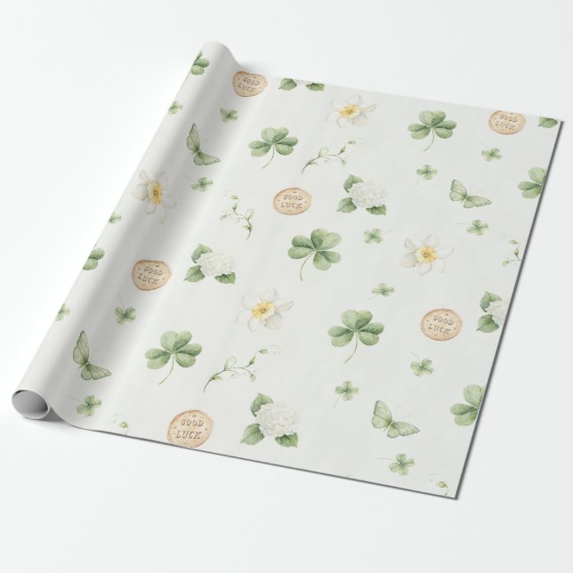 Lucky Charm St Patricks Lucky Little Shamrock baby Geschenkpapier (Ungerollt)