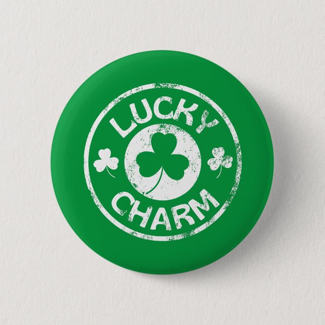 Lucky Charm Vintag St Patrick's Day Button (Vorderseite)