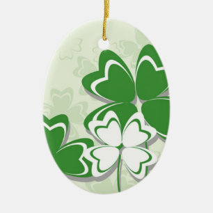Lucky Charme Irish Klee Kleeblatt St Patricks Day Keramik Ornament