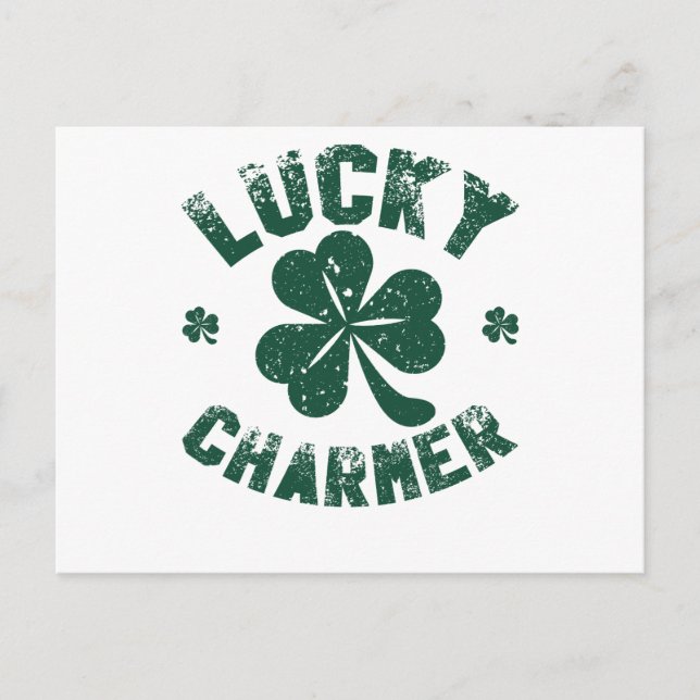 Lucky Charmer Kleeblatt Funny St. Patrick's Day Postkarte (Vorderseite)