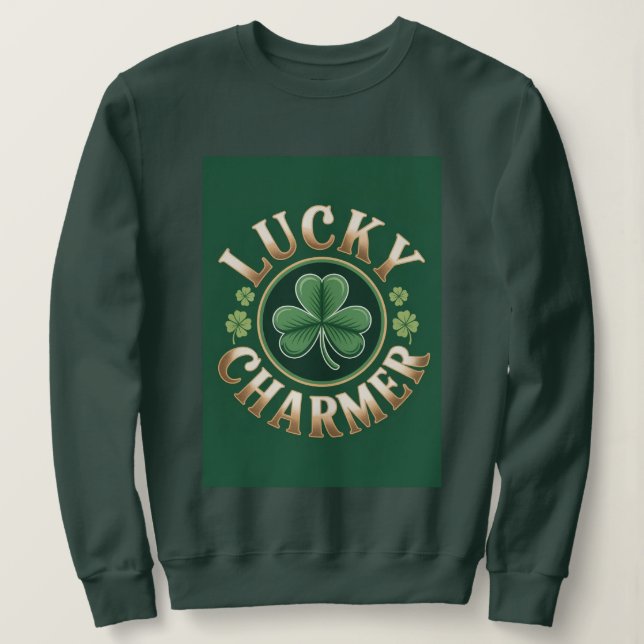 Lucky Charmer Women's Forest Green Sweatshirt (Design vorne)