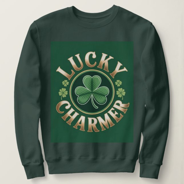 Lucky Charmer Women's Forest Green Sweatshirt (Design vorne)
