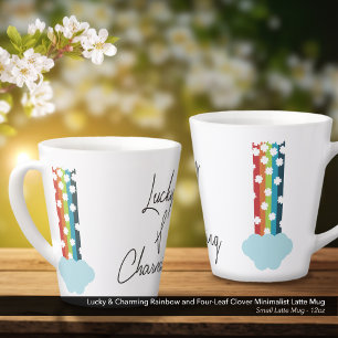 Lucky & Charming Rainbow 4-Leaf Clover Minimalisti Milchtasse