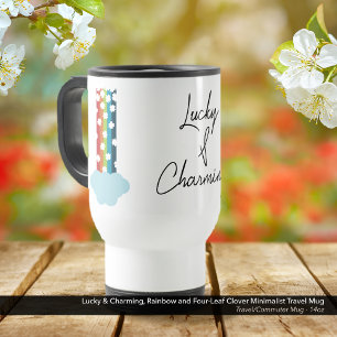 Lucky & Charming Rainbow 4-Leaf Clover Minimalisti Reisebecher
