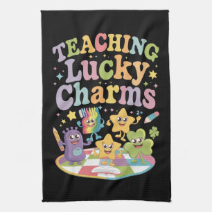 Lucky Charms Lehrer unterrichten am St. Patrick's Geschirrtuch