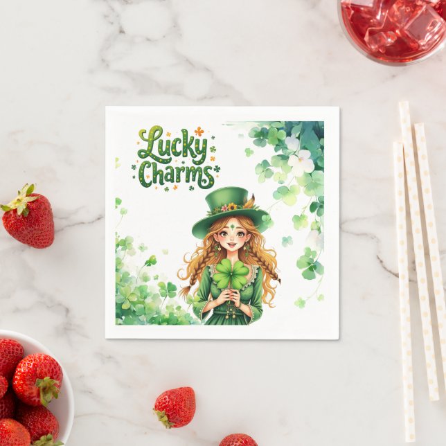 Lucky Charms St Patrick's Day Paper Napkin Serviette (Beispiel)