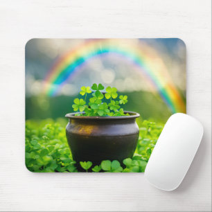 Lucky Clocks in einem Topf Mousepad