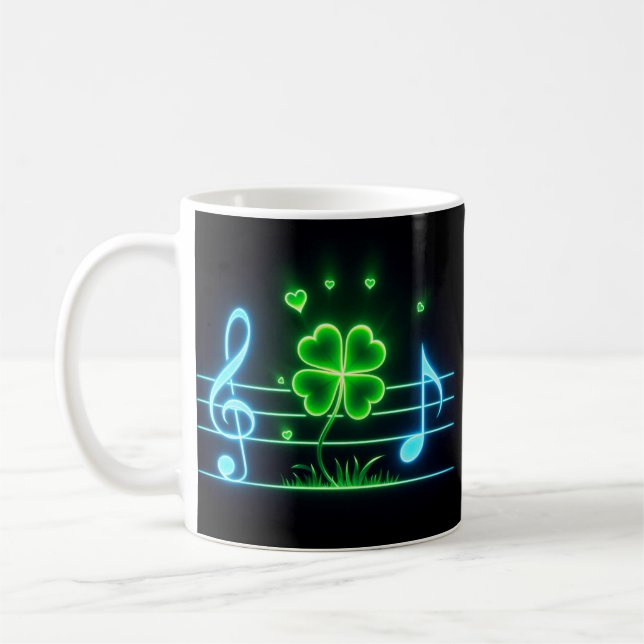 Lucky Closing mit Musiknoten Design Kaffeetasse (Links)