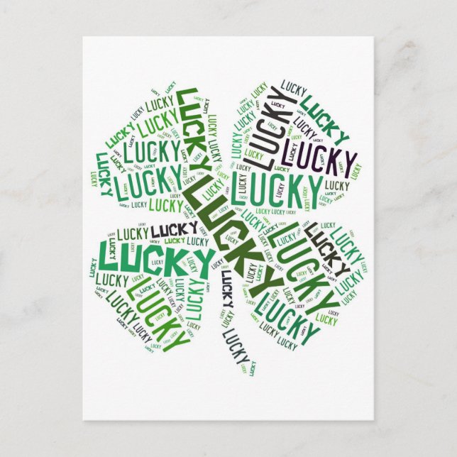 Lucky Closing Word Art Postkarte (Vorderseite)