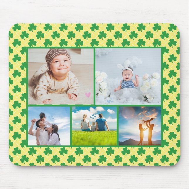 Lucky Clover: Anpassbare 5 Fotos Mousepad (Vorne)